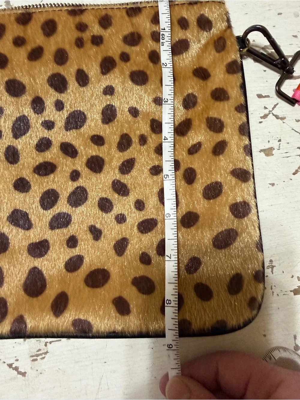 Leopard Print Crossbody Bag with Pink Stripe Strap